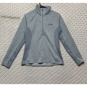 Columbia Fleece Jacket Women's S Gray Activewear 1/2 Zip Long Sleeve Mock Neck